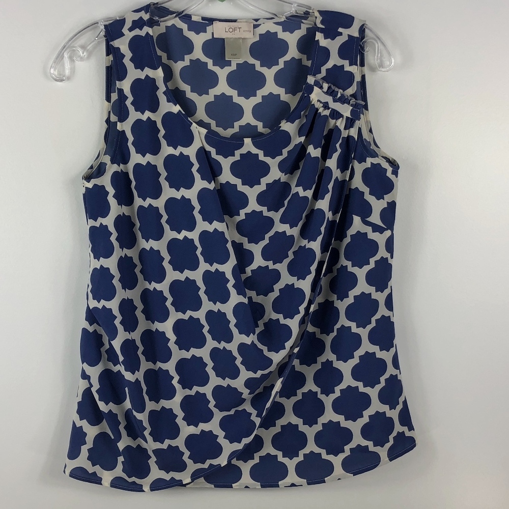 Loft Blue and white Sleeveless top XSP